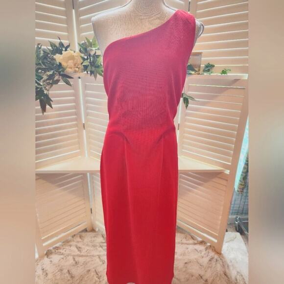 SOCIALITE NEW  RED RIBBED OFF SHOULDER MAXI (24) AVAILABLE IN SM & 1X - Picture 3 of 8